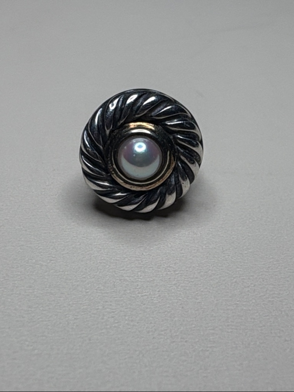 David Yurman Pearl Twisted Cable Knot Single Stud
